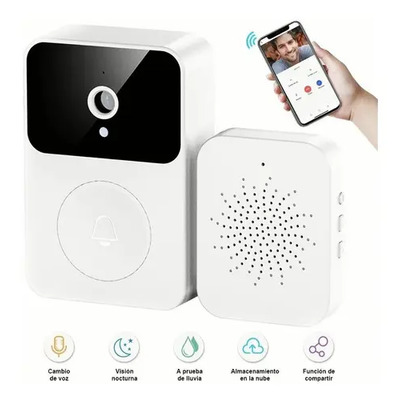 Timbre Con Cámara Wifi Y App Rojo