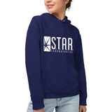 Sudadera Azul Marino Gorro Mujer Star Lab Flash Laboratories