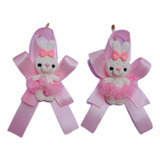 20 Distintivos Conejita Rosa Baby Shower Recuerdo 