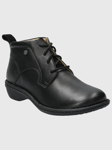 Botin Cuero Mujer Sajon Negro Hush Puppies