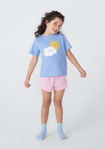 Pijama Infantil Menina Curto Com Estampa Hering Kids