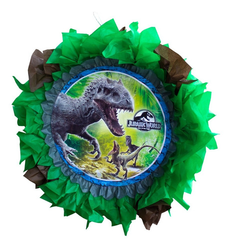 Piñata De Tambor Personalizada De Jurassic Wolrd 50 Cm