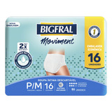 Fraldas Para Adultos Descartáveis Bigfral  Moviment P/m X 16 U