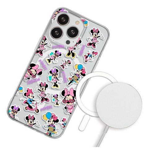 Funda Para iPhone Magsafe Minnie Mouse Personalizado Nombre