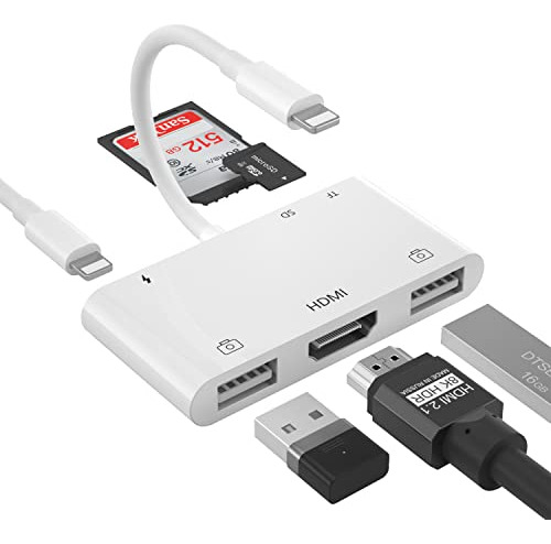 Hdmi Digital Av Adapter, usb Female Otg Adapter, 6 In 1 Usb