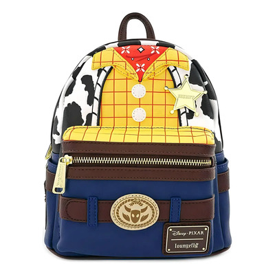 Mini Mochila Loungefly Pixar Woody Toy Story Color Azul Diseño De La Tela Liso | Envío gratis