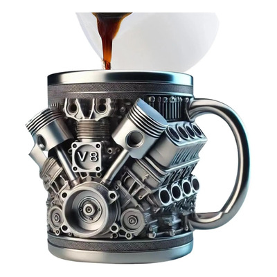 Taza De Café V8 Engines De Acero Inoxidable, 15 Oz, V8 Y V6