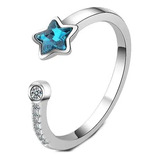 Anillo Ajustable En Plata 925 Y Circonia Cubica Para Mujer