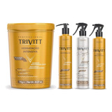 Kit Trivitt 4pçs: Hidrat+cauter+ O Segredo C +fluido Escova