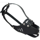 Piel Auténtica Jaula Basket Secure Dog Muzzle # 119 negro  