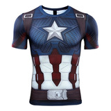 Playera De Compresión Para Hombre Capitán América Impreso 3