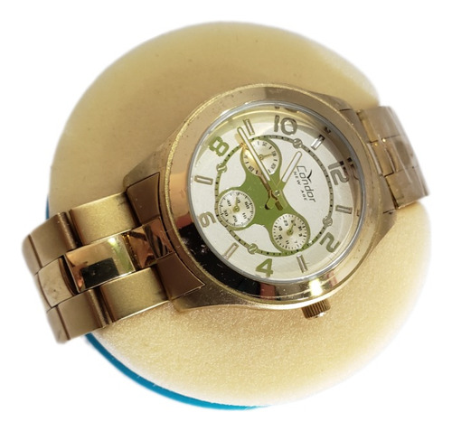 Relogio Feminino Condor Dourado Com Calendário Kz85029x