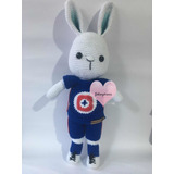 Blu Conejo Mascota Cruz Azul Amigurumi Tejido A Crochet