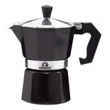 Cafetera Italiana Moka Espresso Aluminio 3 Tazas Negra