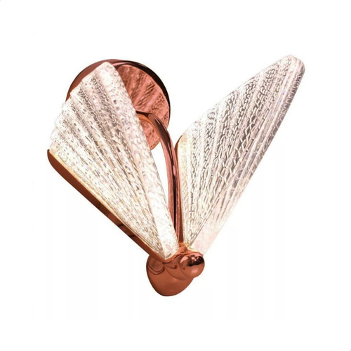 Arandela Rose Gold Led Borboleta Quente 3000k Lavabo Sala 110v/220v