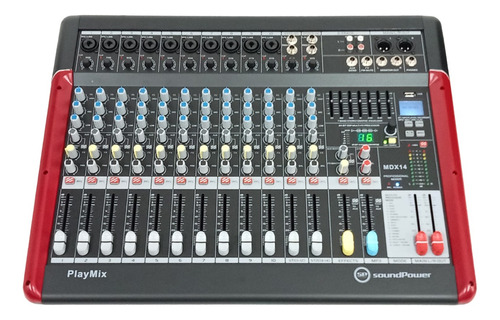 Consola Mezclador Mixer Audio 14 Canal Usb/bt/fx Soundpower