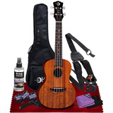 Luna Uke Tattoo Concert - Ukelele De Caoba Con Gigbag Y Paqu