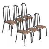 Conjunto Kit 6 Cadeiras Metal Aço Cozinha Jantar Moderna 