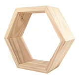 12 Nicho Decorativo Hexagonal Em Pinus Natural