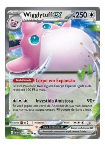 Carta Pokémon: Wigglytuff Ex (040/165) 151