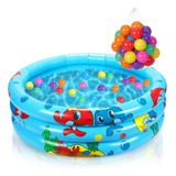 Piscina Inflable Para Niños Con 3 Anillos Y Bolas De Plástic