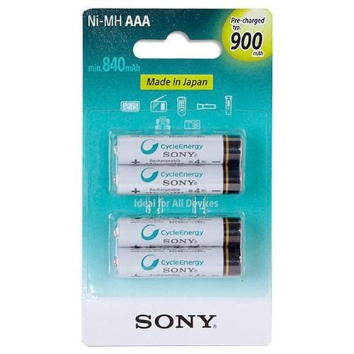 4 Pilhas Recarregável Sony Aaa Palito 900mah Original + Nota