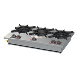 Fogão 3 Bocas Cooktop Industrial Alvenaria Inox Itajobi