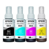 Kit Botella 4 Tintas Epson T664 L110 L120 L200 L210