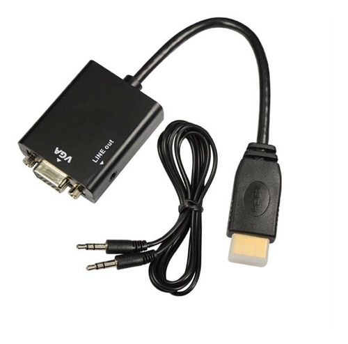 Cable Adaptador Conversor Hdmi A Vga Con Audio Fact A Y B