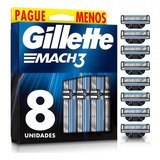 Kit Carga Gilette Mach3 Regular 8 Unidades