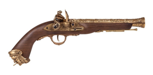Pistola Co2 4.5mm Pirate Flintlock Bbs Siglo 18 Dorada Xt P