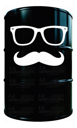 Adesivo Decorativo Bigode Barbearia Tambor / Vidro 48x33cm