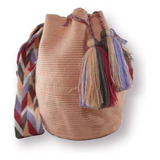 Mochila Wayuu Unicolor Lisa Beige Paste Original 