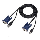 Cable Kvm Adaptador Todo En Uno Vga Usb A Usb B  Hd15 - 1.5m