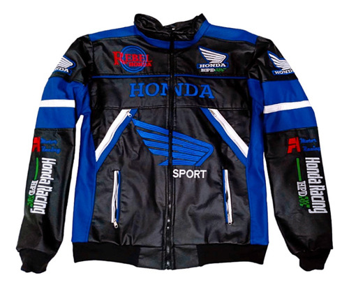 Chamarra Vinipiel Escuderia Impermeable Biker Hon-da Xg