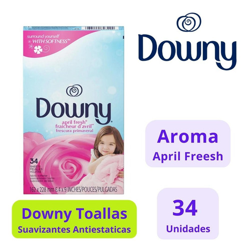 Downy Toallitas Antiestaticas April Fresh - 34uds