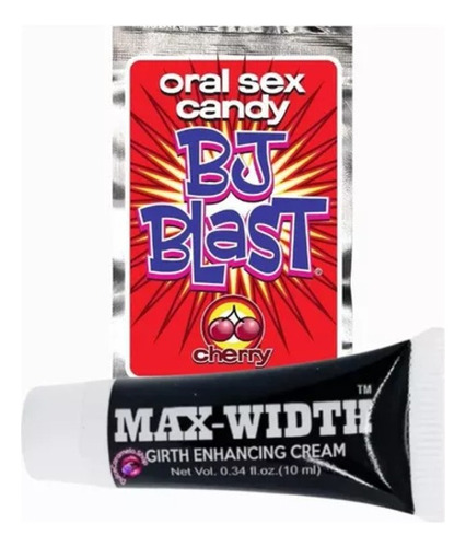 Lubricante Max Width Engrosador & Bj Blast Sexo Oral Sabores