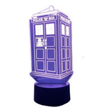 Doctor Who Call Box 3d Óptico Led Luz Noche