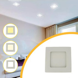 Painel Plafon Led Embutir 6w 3 Tonalidades Quadrado 12x12 Cor Branco 110v/220v