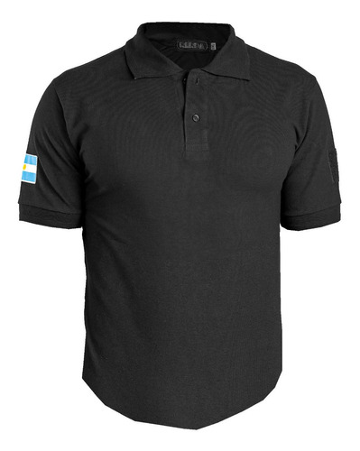 Chomba Cuello Polo Negra 2xs Al 2xl Pique Premium