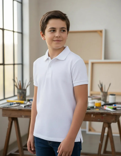 Playera Polo Infantil-juvenil Pique 50/50