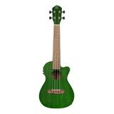 Ukulele Concierto Electroacustico Ortega Guitars Con Corte Color Forest Green