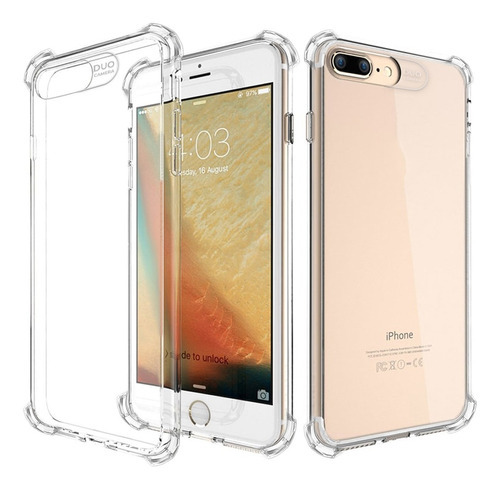Capinha Case Compatível Com iPhone 5s 6 6s 7 8 Plus Silicone Cor Transparente 6 E 6s
