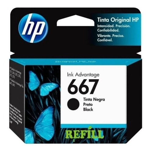 Cartucho Original De Tinta Negro Hp 667 Advantage 