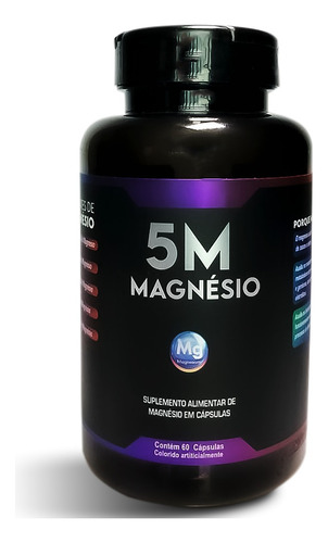 5m Magnésio - 350 Mg - 60 Cápsulas - M5