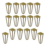 16 Pés De Metal 15 Cm Hairpin Legs Mesas De Centro Dourado