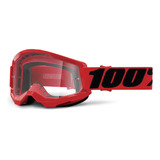 Goggles Moto Strata 2 Red Clear Lens 100% Original