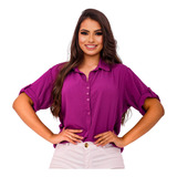 Camisa Feminina Chemise Social Moda Evangelica Lisas Premium