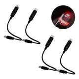 Mini Led Estrela Projetor Luz Usb Carro Luzes Ni Ambien 4pc