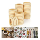 100 Pcs Anillos De Madera Manualidades 2.4 Pulgadas Ani...